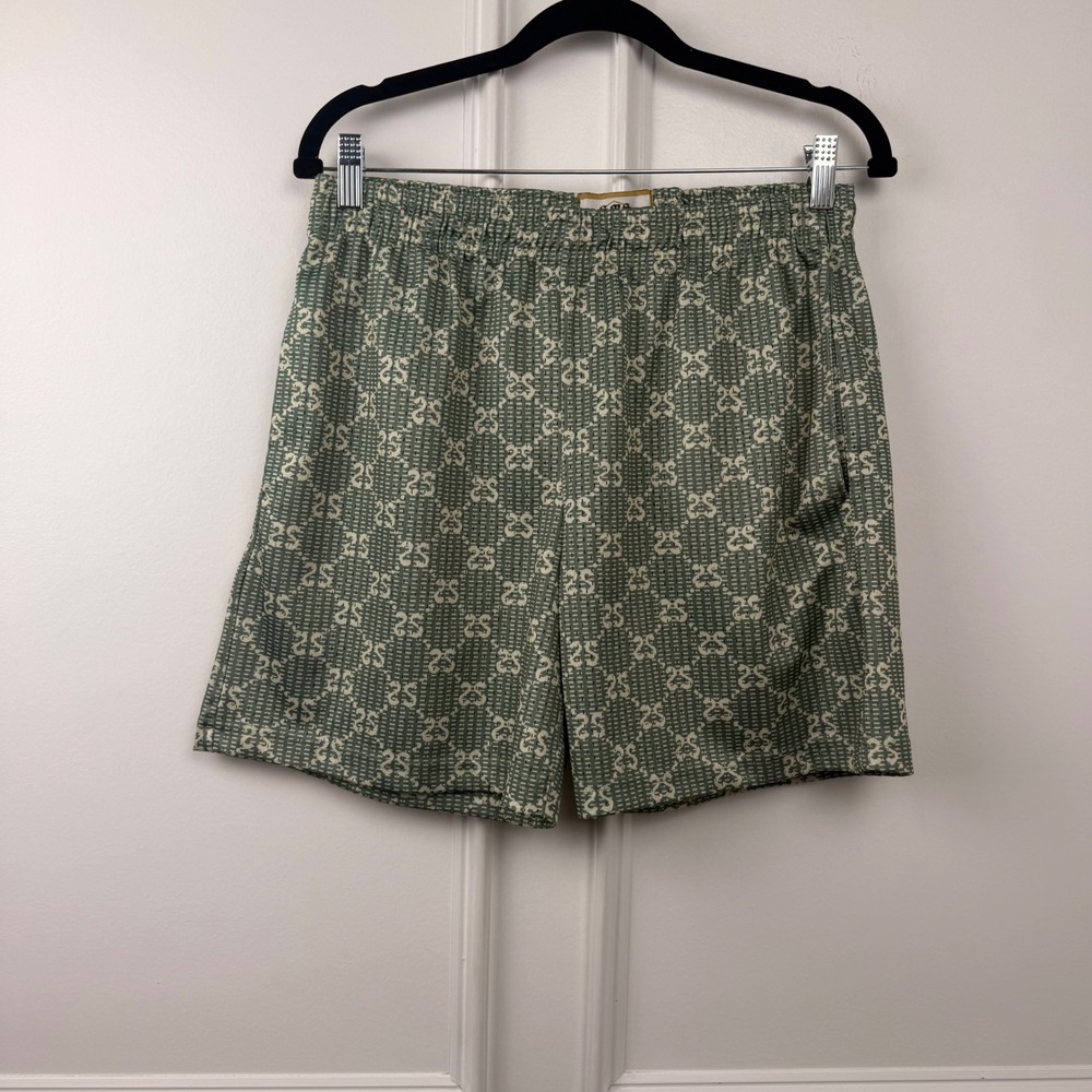 Street Market Supply SMS Monogram Mesh Shorts Mens Small Sage Green Streetwear